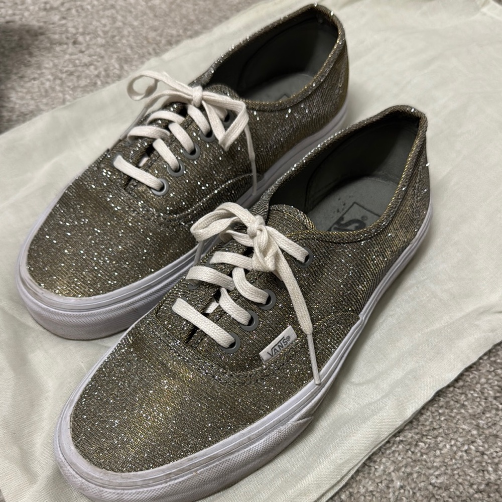 Gently worn Vans Shimmering Gold Sneakers women’s size 8.5
